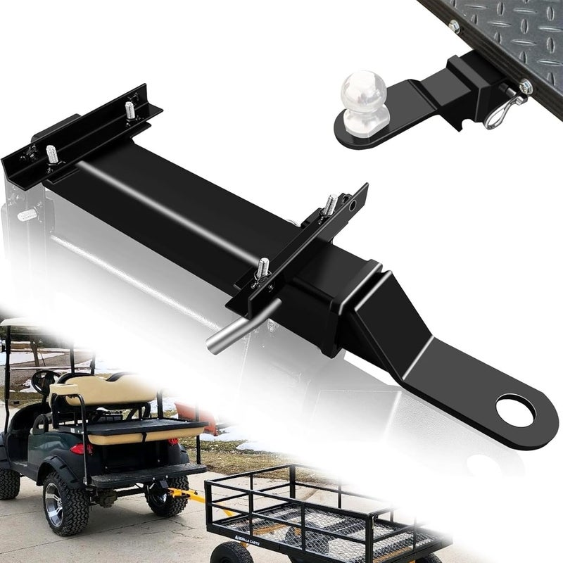 VONLX Golf Cart Trailer Hitch with 2" Receiver Golf Cart Rear Seat Rear Hitch for Step on Back Compatible with Footrest-Club Car, EZGO, Yamaha - Image 1